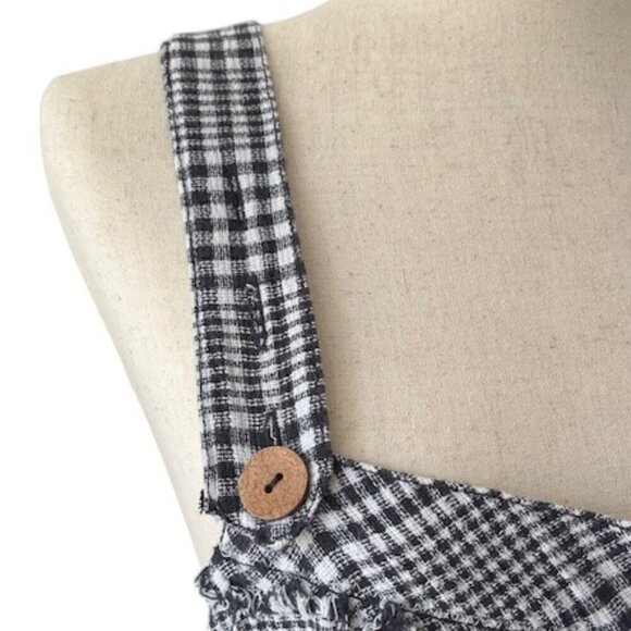 Free People Chrissie Mini Skirtall Dress in Black/White Gingham Medium NWOT - Picture 5 of 16
